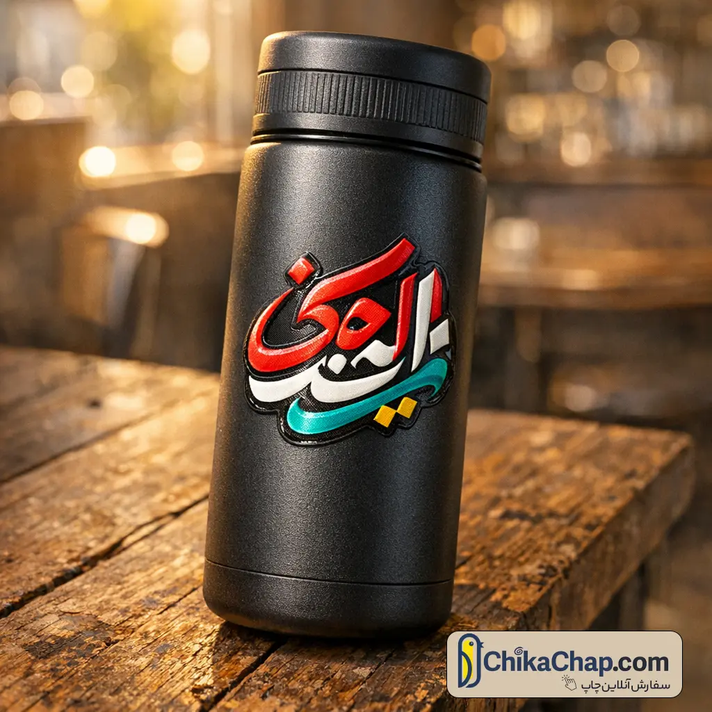 چاپ لیبل UVDTF برجسته و برچسب انتقال مستقیم روی ماگ و فلاسک تبلیغاتی